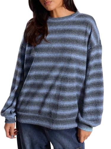 Striped Waffle Knit Sweatshirt