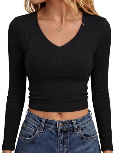ANRABESS Long Sleeve Crop Top