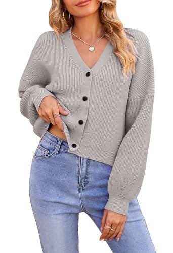 Button Down Cropped Cardigan