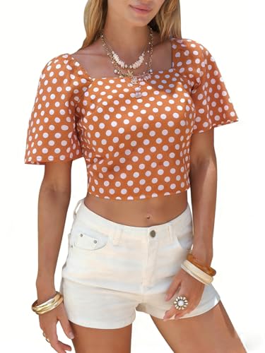 Cotton Polka Dot Crop Top