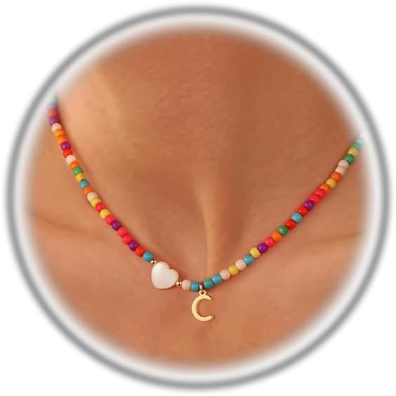 Initial Beaded Necklace