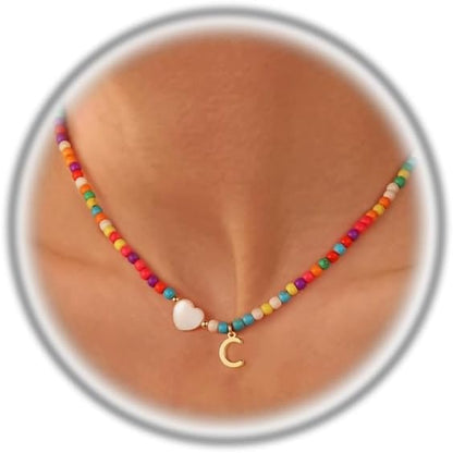 Initial Beaded Necklace