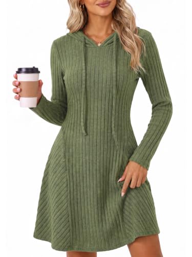 Hooded Knit Sweater Dress