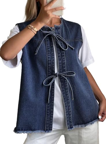 Distressed Denim Vest