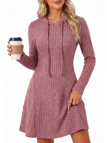 Hooded Knit Sweater Dress