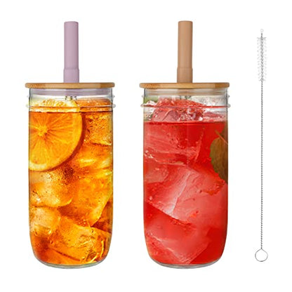 Glass Tumbler with Lid (2PK)