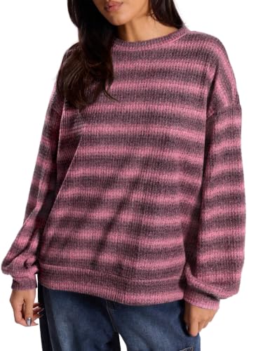 Striped Waffle Knit Sweatshirt