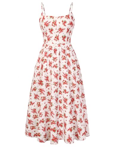 Floral A-line Midi Dress