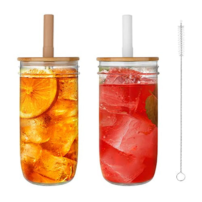 Glass Tumbler with Lid (2PK)