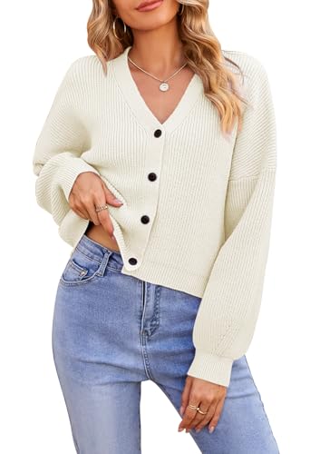 Button Down Cropped Cardigan
