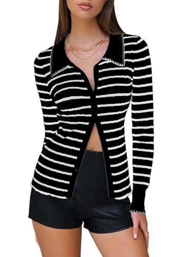 Striped Cardigan Sweater