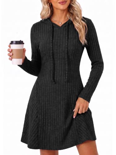Hooded Knit Sweater Dress