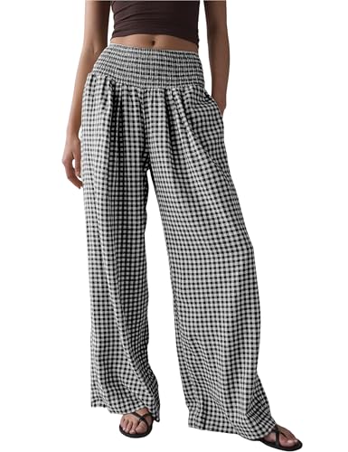 Gingham Palazzo Pants