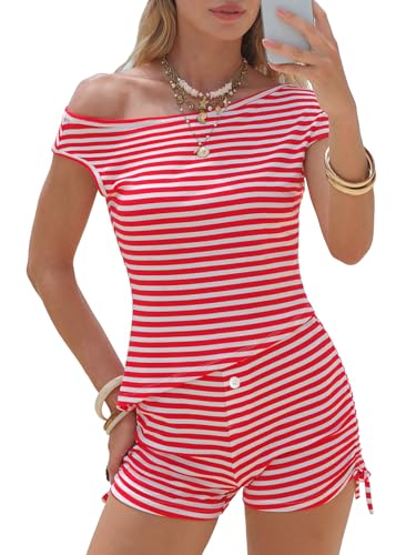 Casual Striped Short Set