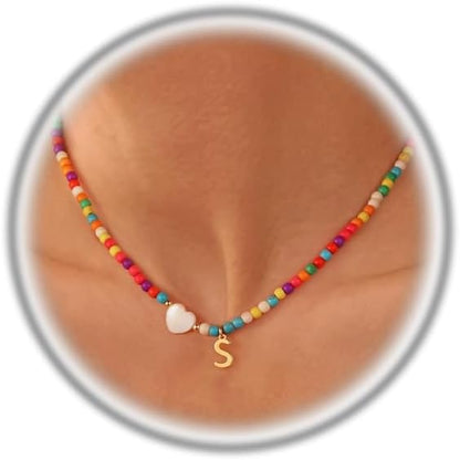 Initial Beaded Necklace