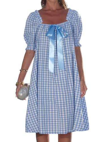 Gingham Babydoll Mini Dress