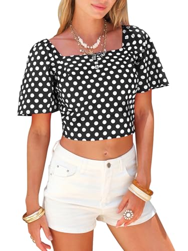 Cotton Polka Dot Crop Top