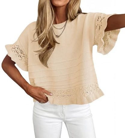 Cotton Short Sleeve Sweater