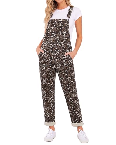 Leopard Denim Overalls