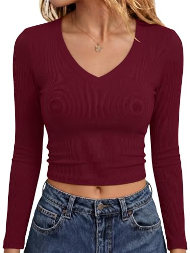 ANRABESS Long Sleeve Crop Top