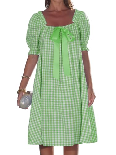 Gingham Babydoll Mini Dress