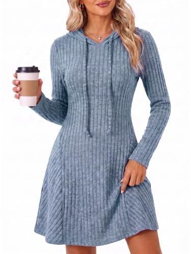 Hooded Knit Sweater Dress