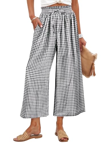 ANRABESS Gingham Palazzo Pants