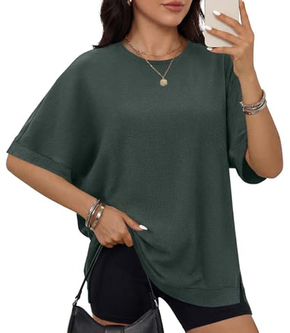 ANRABESS Waffle Knit T-Shirt