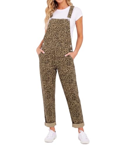Leopard Denim Overalls