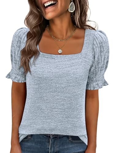 ANRABESS Puff Sleeve Top
