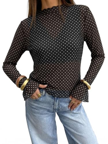 Mesh Polka Dot Top