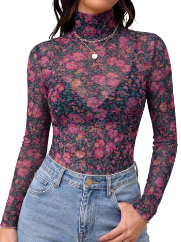 Mesh Turtleneck Top