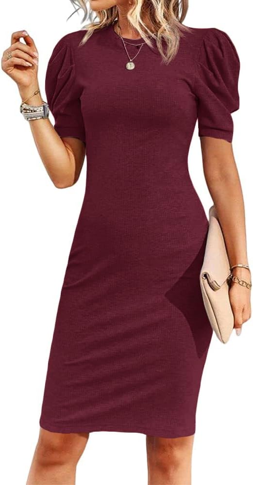 Puff Sleeve Bodycon Dress