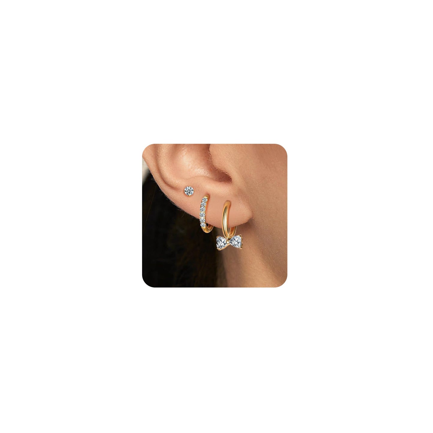 Gold Huggie Hoop Earrings