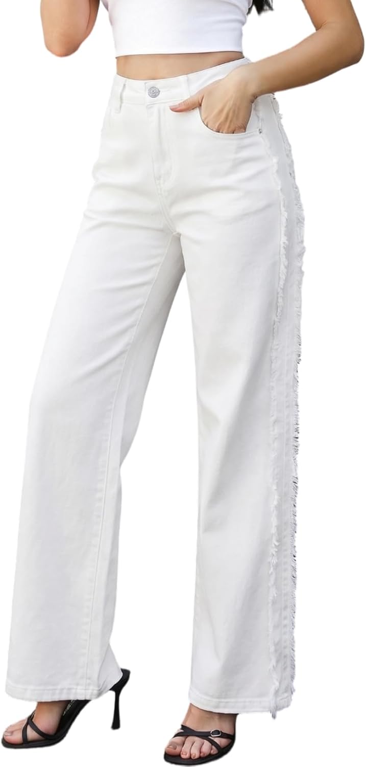 Patchwork Wide Leg Jeans