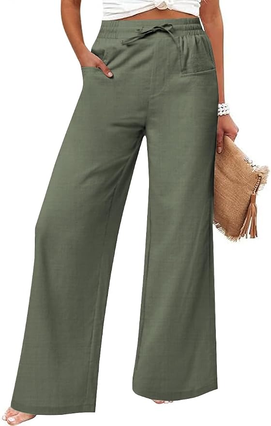 Cotton and Linen Blend Pants