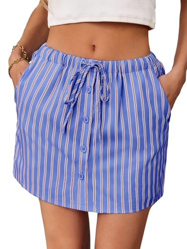 Striped Drawstring Skirt
