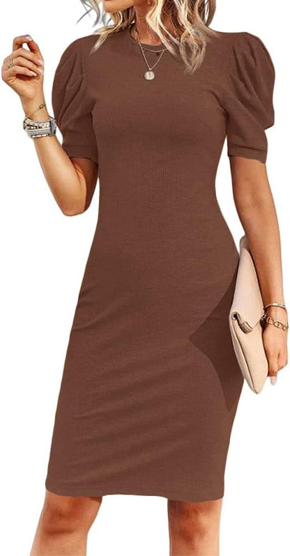 Puff Sleeve Bodycon Dress