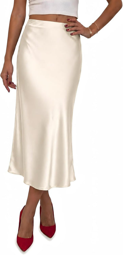 Satin Midi Skirt