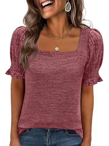 ANRABESS Puff Sleeve Top