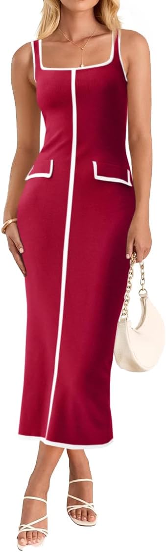 Square Neck Midi Dress