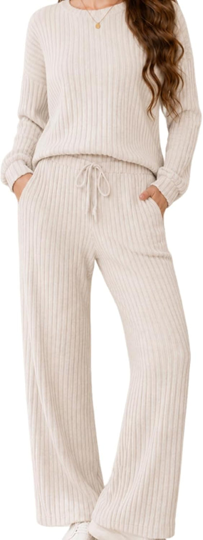 Ribbed Knit Pajama Set
