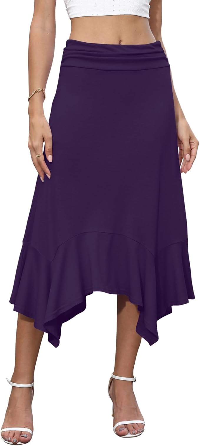 High Waisted Midi Skirt