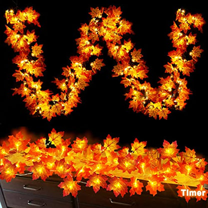 Lighted Fall Garland (2PK)