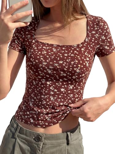 Floral Square Neck Top