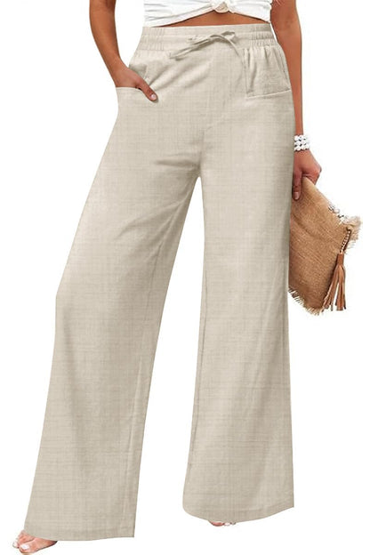 JEKAOYI Women's Casual Linen Wide Leg Pants with