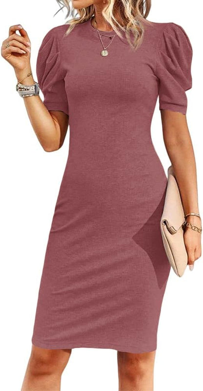 Puff Sleeve Bodycon Dress