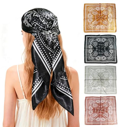 Satin Head Scarf 4pk