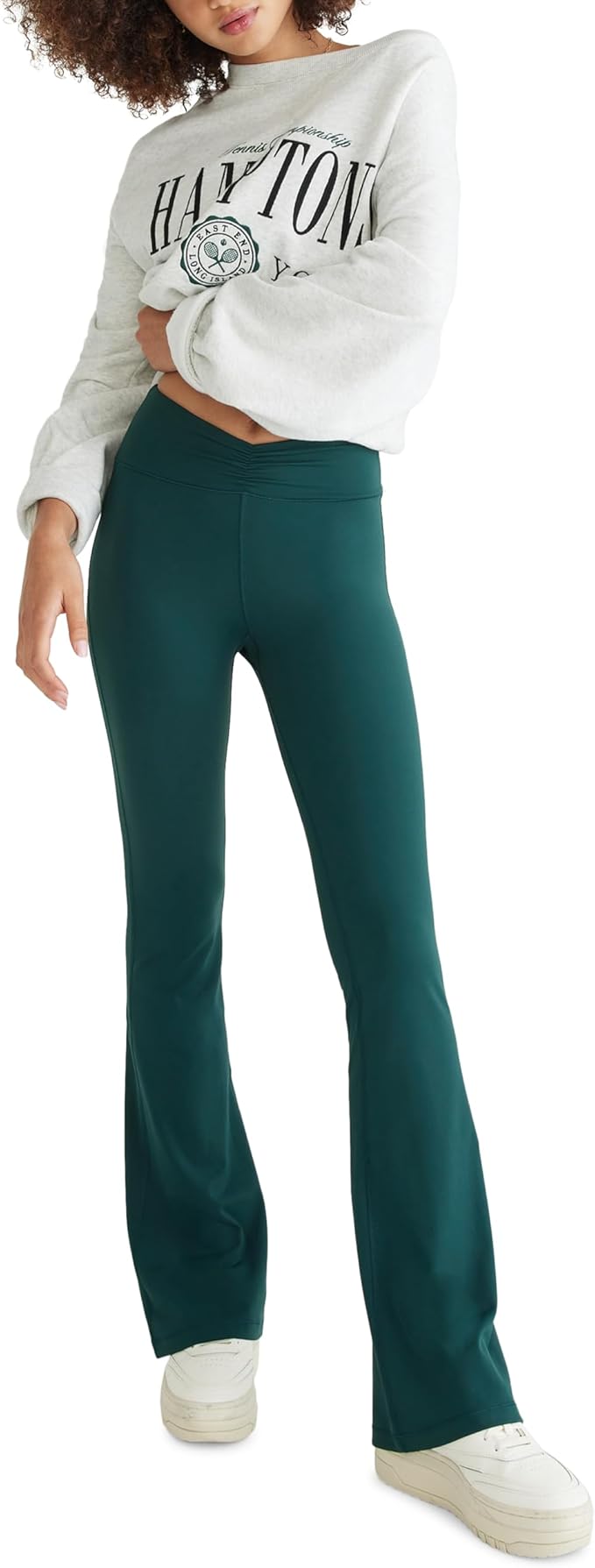 AEROPOSTALE Womens Airsoft High-Rise Cinched Flare Legging