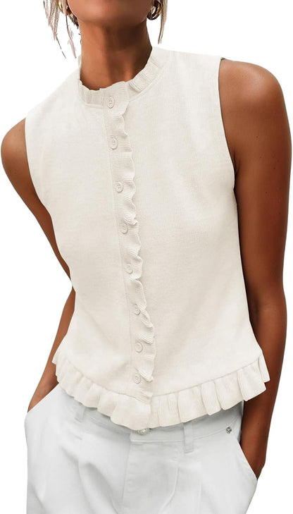 Sleeveless Button Vest